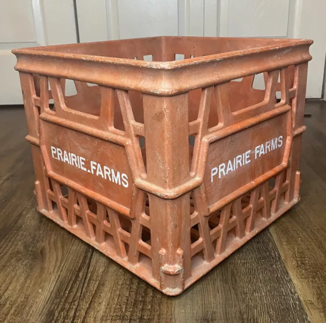 Vintage Prairie Farms Dairy Plastic Milk Crate Vintage