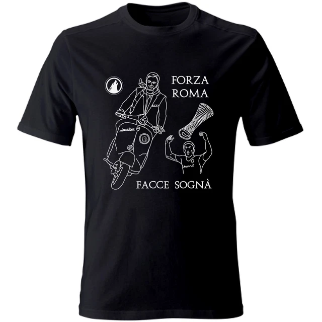 T-Shirt JOSE' MOURINHO Murales Vespa Maglia Forza Roma Calcio Special One Nera