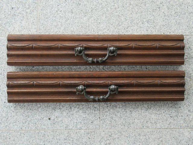 1 pair of French antique large hand-carved architectural drawer fronts / panels