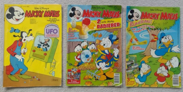 Walt Disneys 3 x Micky Maus Zeitschriften Nr. 31( 1982), 28(1997), 45( 1996)
