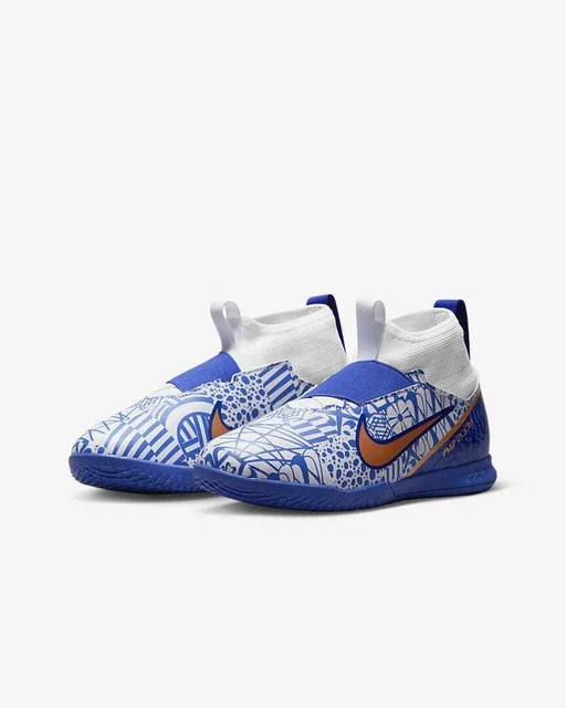 Nike Kinder Zoom Superfly 9 Academy CR7 IC Hallenschuhe Weiß/Blau DQ5328-182