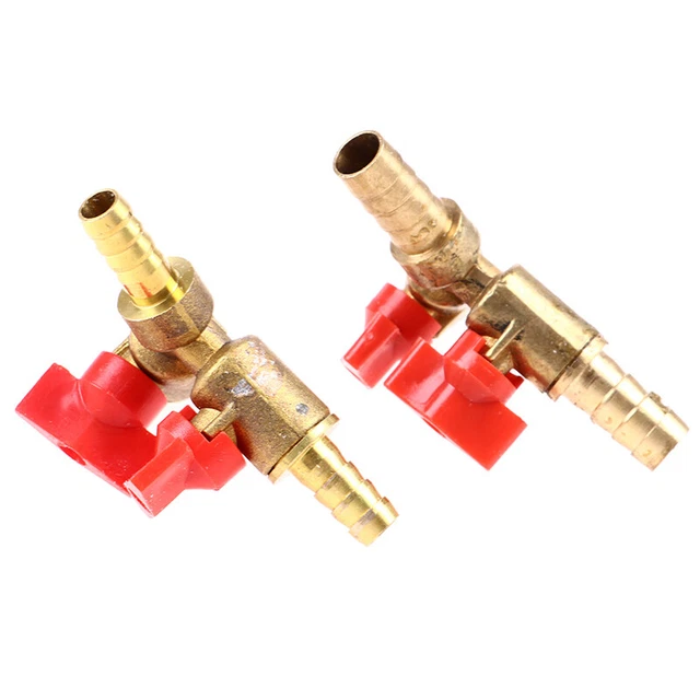 1 pz 8/10 mm valvola di intercettazione a sfere a 3 vie connettore gas carburante ottone tipo Y sfera Va*t~