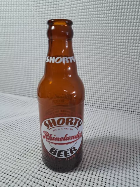 Vtg Rhinelander Shorty Export Beer Bottle 7 Fluid Ounces Owen's Illinois Glass