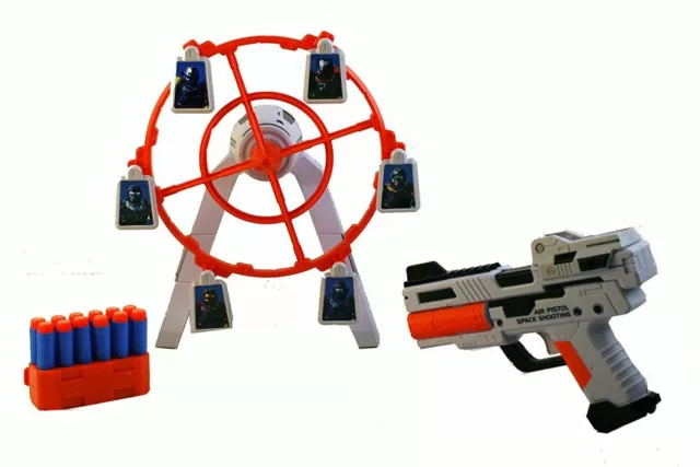 Rapid Fire Foam Dart Blaster Pistol Magnetic Target with Music Skill Game