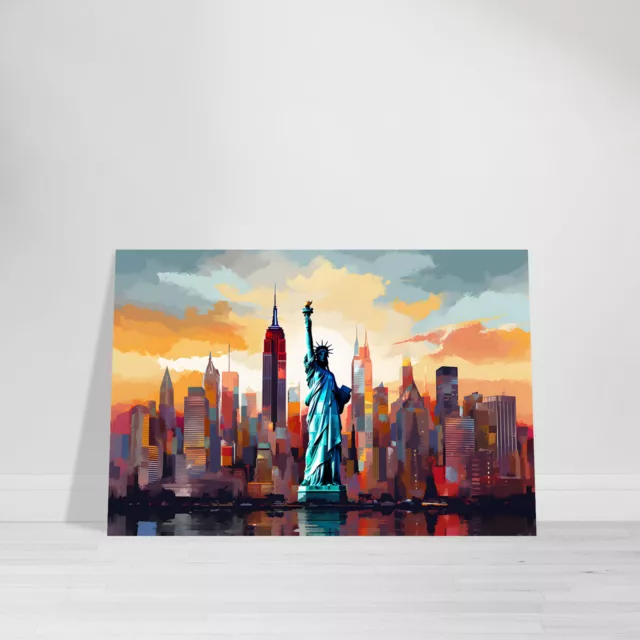 Acrylglasbild Freiheitsstatue Leinwand Pop Art Wandbild Bild New York Liberty