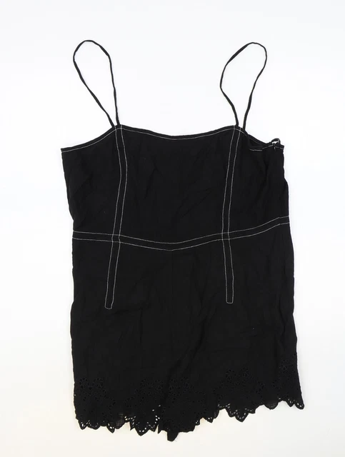 Tuta da donna nera viscosa Zara taglia 2XS cerniera - dettaglio pizzo