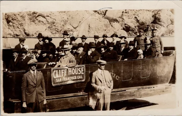 1920, Tourist Group, Cliff House, SAN FRANCISCO, California Real Photo Postcard