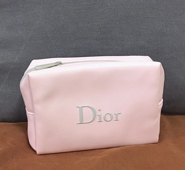 Christian Dior EMBOSSED LOGO Cosmetic Bag Makeup Pouch  NEW VIP Gift no box