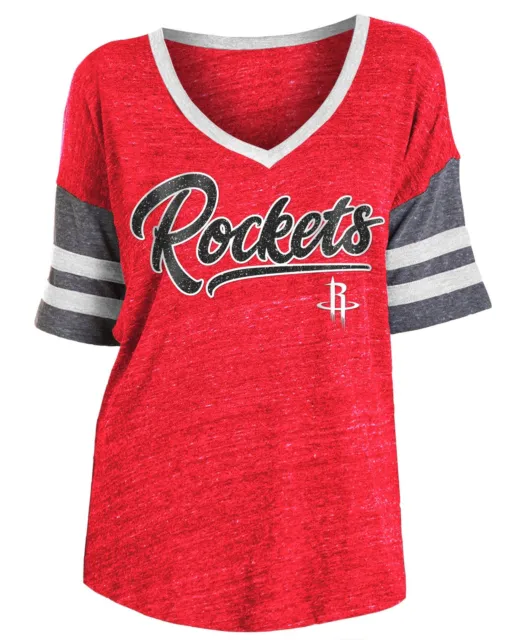 New Era Houston Rockets NBA Women's Short Sleeve Scripted Vintage T-Shirt M Red