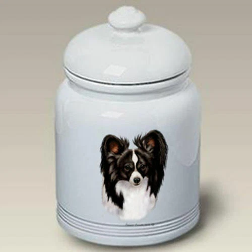 Black and White Papillon Ceramic Treat Jar TB 34078