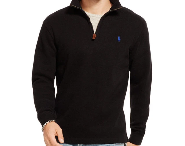 POLO RALPH LAUREN Francais Cotele Pull Hommes Demi Fermeture Eclair Faux Cou EUR 91 80 PicClick FR