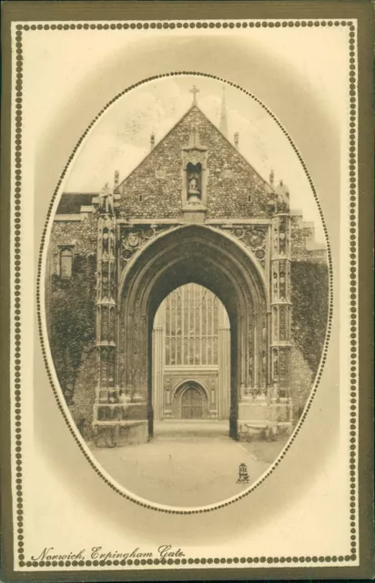 Norwich Erpingham Gate Tucks Gold Framed sepia 1309