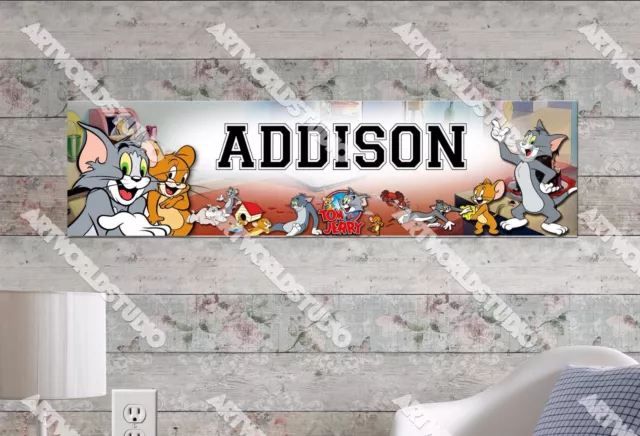 Personalized/Customized Tom and Jerry Name Poster Wall Art Decoration Banner