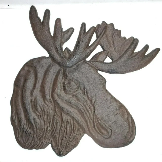 Moose Garden Stepping Stone Cast Iron Rustic Wildlife Yard Cabin Lodge Decor