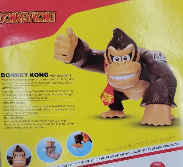 JAKKS PACIFIC WORLD of Nintendo Donkey Kong 4” w Bananas Toy Figure NEW