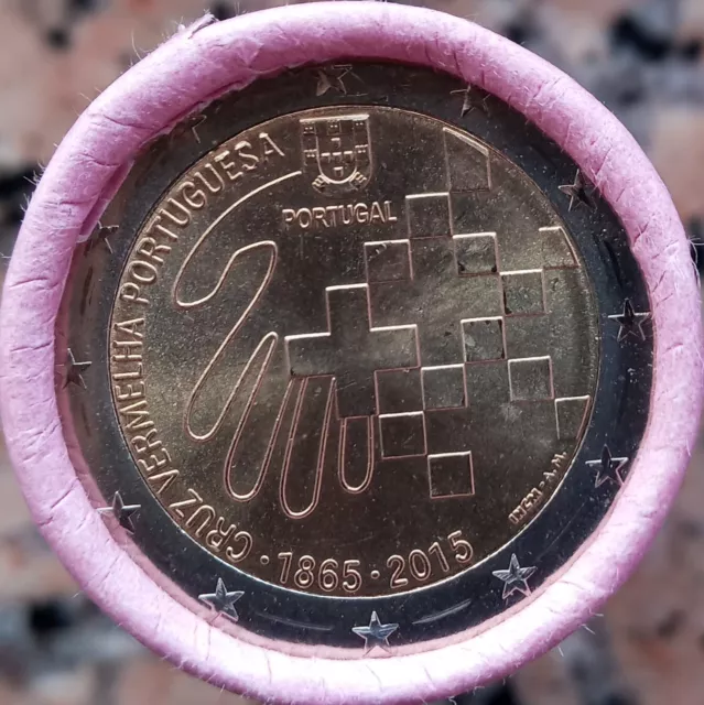 Portugal moneda conmemorativa 2€  150 años de la Cruz Roja año 2015.Sin circular