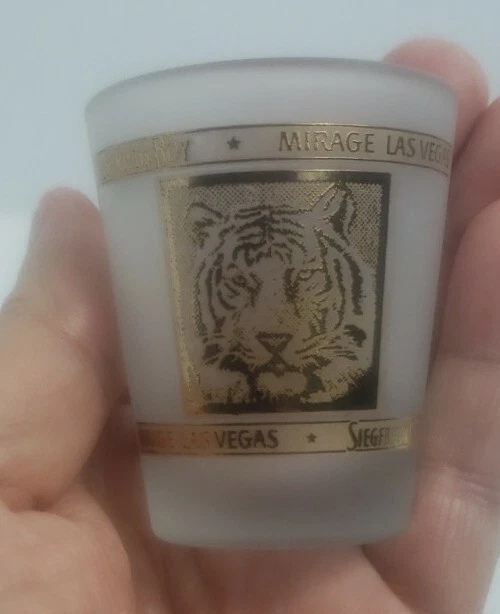 Siegfried & Roy The Mirage Hotel & Casino Las Vegas Nevada Shot Glass Vintage