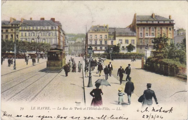 France Le Harve Tram #5 Rue De Paris Hotel De Ville Postcard