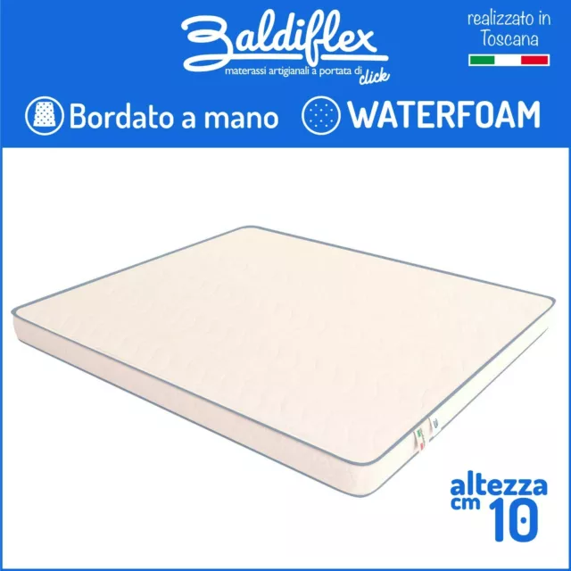 Materasso Ortopedico H 10 Cm Waterfoam Poliuretano Basic Bordato Anallergico