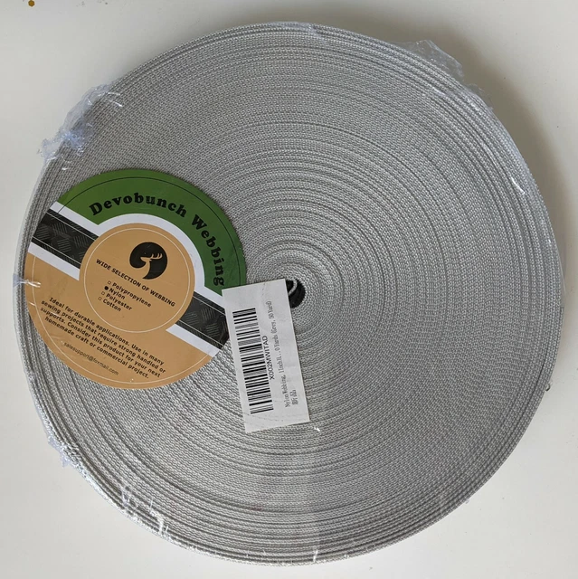 Tejas de nailon Devobunch 50 yardas x 1" gris 50x1 50 yardas x 1 in