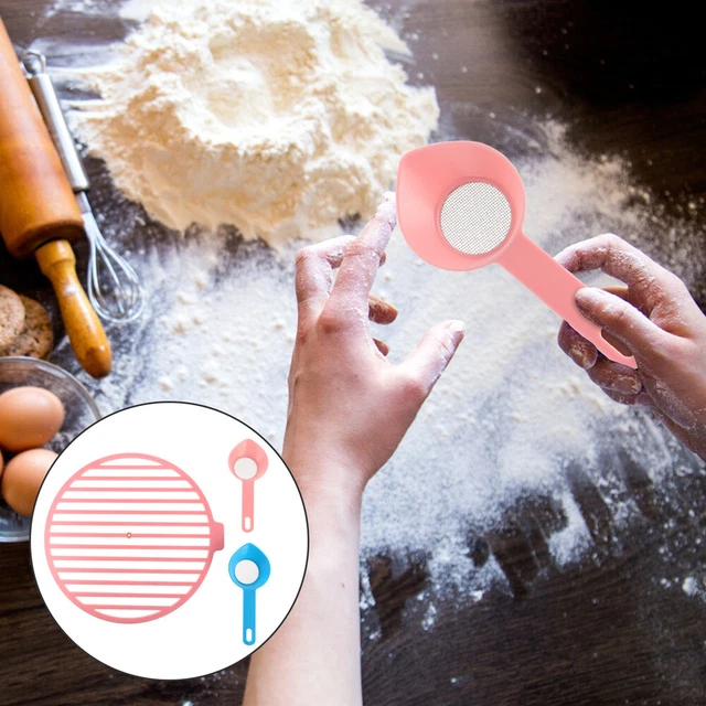 Setaccio per polveri in plastica setaccio per polveri portatile setaccio per polveri da forno manovella rotonda