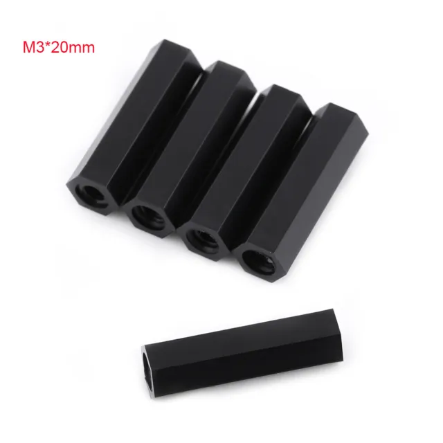 (M3*20)100 Pièces Entretoise 'Isolation En Plastique Noir M3 Femelle X M3