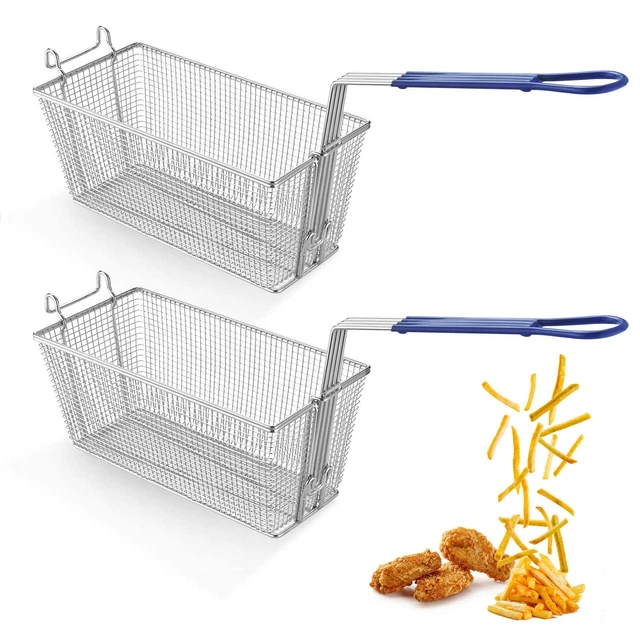 WeChef 2Pcs Deep Fryer Baskets with Handle Commercial Fryer Baskets