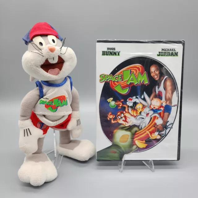 Space Jam DVD Movie SEALED & Tune Squad Bugs Bunny Plush Doll - Looney Tunes