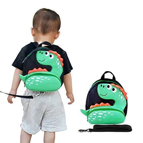 Toddler Backpack with Anti-Lost Harness Small Dinosaur Backpack Safety Leash