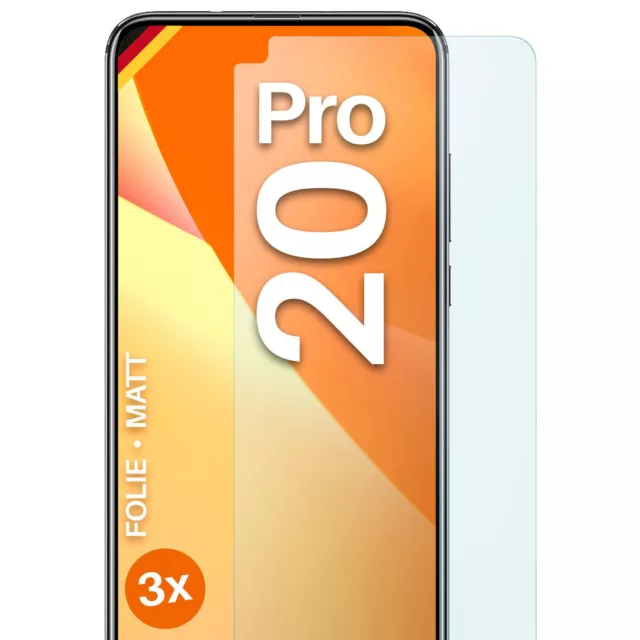 3x Film de Protection Mat pour Honor 20 Pro Écran Feuille à Portée Main Fin Anti