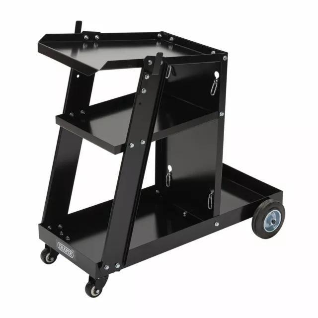 Draper 08005 Wheeled 3-Tier Portable 50kg MIG Gas Welder Workshop Trolley Cart