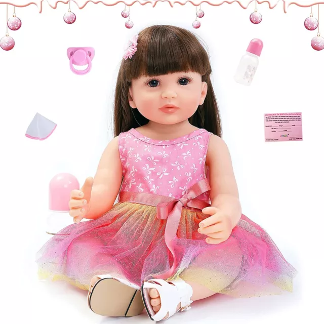Handmade 22" Reborn Dolls Baby Vinyl Silicone Realistic Newborn Doll Gifts