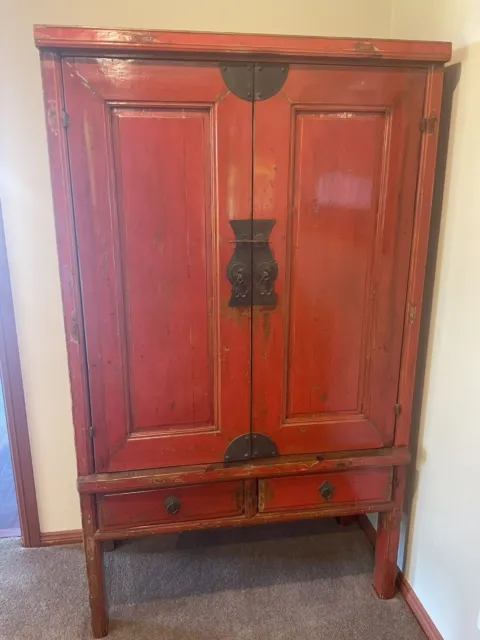 Chinese Antique Wedding Cabinet Used