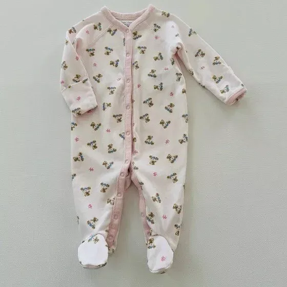 RALPH LAUREN NEWBORN Baby Girl Polo Bear Pink Footie Pajamas $23.00 ...