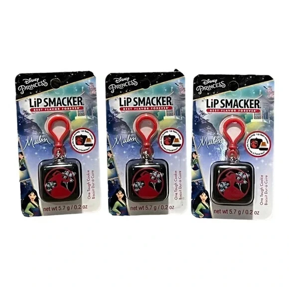 Disney Princess Mulan Lip Smacker Cube Lip Balm One Tough Cookie Lot of 3