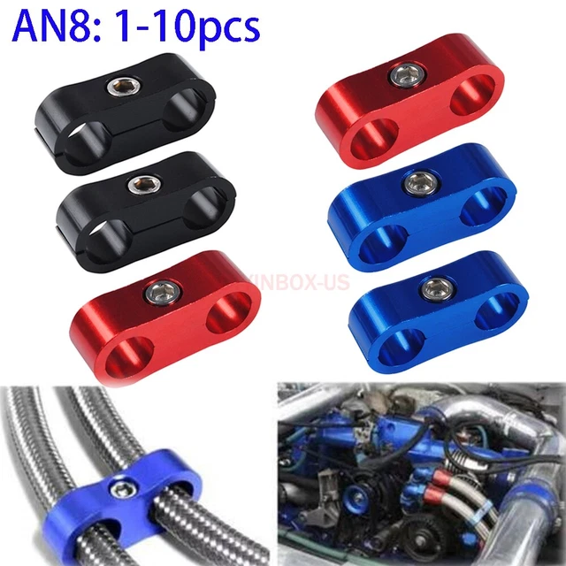 LOT AN8 8AN Hose Separator Clamp Fitting Connector for Braid Oil Fuel