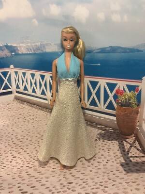 Vintage Barbie Clone Silver Metallic Halter Dress Shillman? Wendy Premier NoDoll