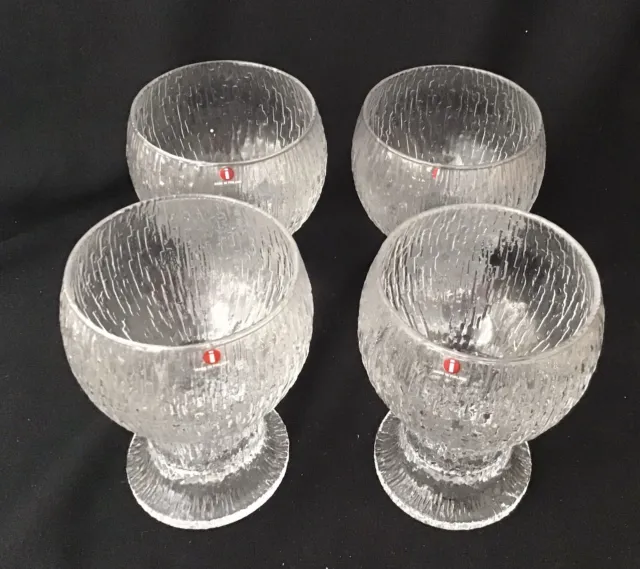 4X Ittala Finland Kekkerit Beer/ Water Etc Glasses- Mid Century Modern