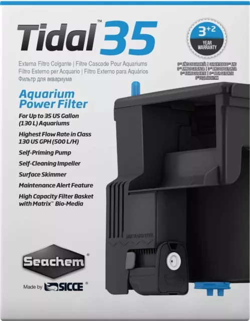 Seachem Tidal 35 Aquarium Power Filter for Aquariums up to 35 Gallons (130L)