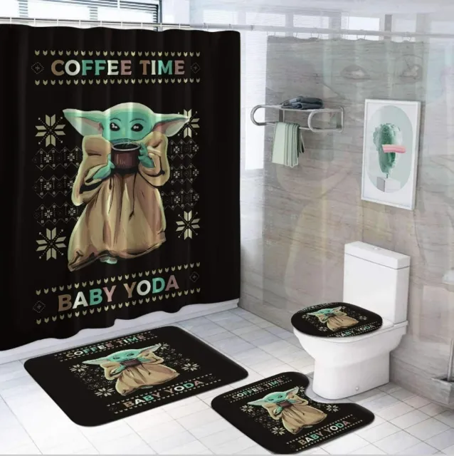 Baby Yoda The Child Cartoons Bathroom Sets,  Shower Curtain Sets