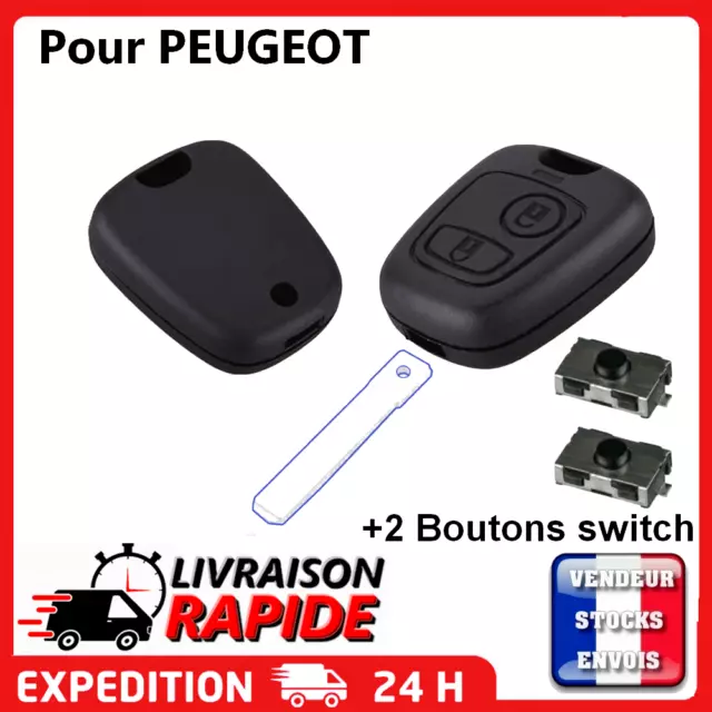 COQUE CLÉ PLIP clef boitier compatible Peugeot 307 307sw + 2 Switch EUR  6,39 - PicClick FR