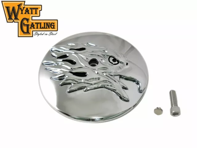 Wyatt Gatling Round Eagle Air Cleaner Cover Insert for Harley Davidson by V-Twin