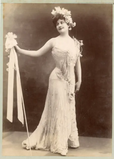 Fashion, Women in Evening Dress, ca.1895, Vintage Albumen Print Vintage Albumen Pr