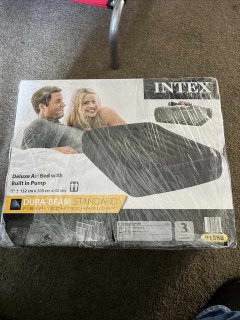 Almohada de lujo Intex Queen cama de aire elevada con bomba 152 x 203 x 42 cm