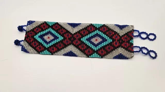 Huichol Beaded Bracelet Handmade Folk Art Boho Ethnic Tribal Made With Pride