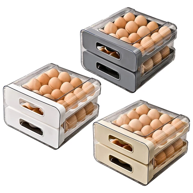 Boîte De Rangement à Œufs 3 Étages - Pour Réfrigérateur, Capacité 30 Œufs, Transparente, Gain De Place - 7