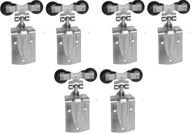 6-pack lot National N193-730 Zinc 600 lb Barn Door Rail Hangers Rollers Door