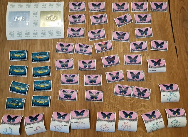 Lot timbres neufs Géorgie et Iles Salomon avec oblitération "fantaisie" (7)