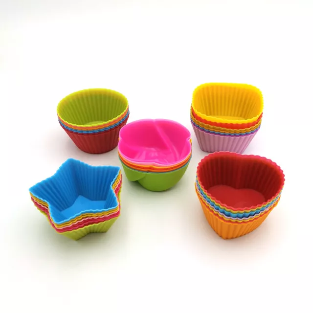 Silicone cups for muffins + fairy cake 7 SHAPES, 7 COLOURS ++ 560 sold (UK)