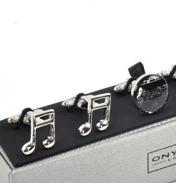 Musician - 3 Pairs Onyx-Art Cufflinks Set - Composer Conductor Cuff Links Box